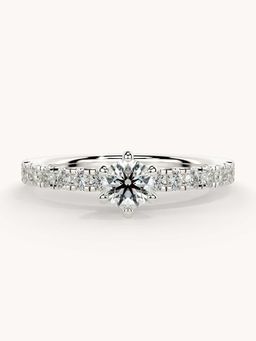 Valanova - White Gold Plated Sterling Silver and Certified Lab Grown Diamond 0.56Cts