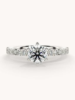 Valanova - White Gold Plated Sterling Silver and Certified Lab Grown Diamond 0.81Cts