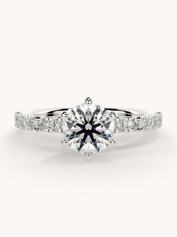 Valanova - White Gold Plated Sterling Silver and Certified Lab Grown Diamond 1.06Cts