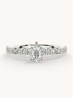 Valanova - White Gold Plated Sterling Silver and Certified Lab Grown Diamond 0.56Cts