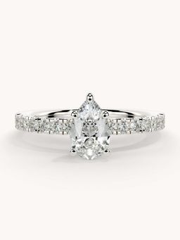 Valanova - White Gold Plated Sterling Silver and Certified Lab Grown Diamond 0.81Cts