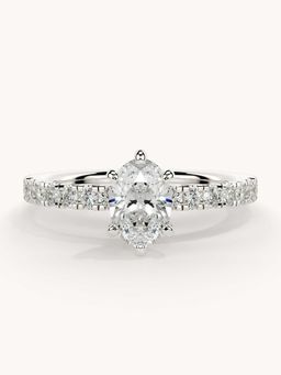 Valanova - White Gold Plated Sterling Silver and Certified Lab Grown Diamond 0.81Cts