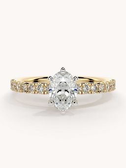 Valanova - Gold Plated Sterling Silver and Certified Lab Grown Diamond 0.81Cts