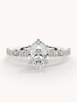 Valanova - White Gold Plated Sterling Silver and Certified Lab Grown Diamond 1.06Cts