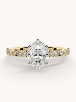 Valanova - Gold Plated Sterling Silver and Certified Lab Grown Diamond 1.06Cts