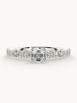 Valanova - White Gold Plated Sterling Silver and Certified Lab Grown Diamond 0.56Cts