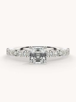 Valanova - White Gold Plated Sterling Silver and Certified Lab Grown Diamond 0.81Cts