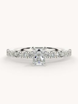 Valanova - White Gold Plated Sterling Silver and Certified Lab Grown Diamond 0.56Cts