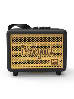 DECIWOOD - Unplugged 35W Wooden Body, 4500 mAh Battery, 7-8 Hrs Play Time, Bluetooth Speaker-Black