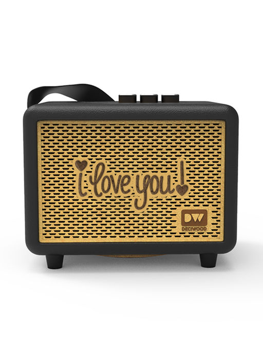 DECIWOOD Unplugged 35W Wooden Body, 4500 mAh Battery, 7-8 Hrs Play Time, Bluetooth Speaker-Black