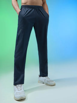 Technosport - Men Blue Solid Regular Fit Sports Trackpants with TS FLEXI
