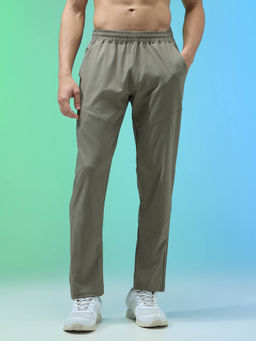 Technosport - Men Olive Solid Regular Fit Sports Trackpants with TS FLEXI