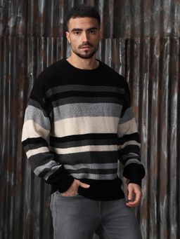 High Star - Men Acrylic Knitted Regular Fit Round Neck Full Sleeves Sweater