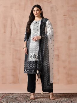 Shree - Women Black Liva Abstract Kurta with Pant and Dupatta