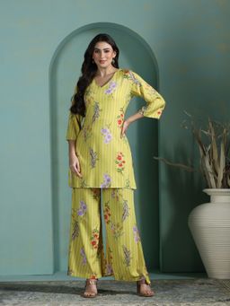 Shree - Women Green Liva Floral Co-Ord Set