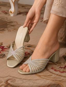 Pelle Albero - Women Gold Block Heel Sandals