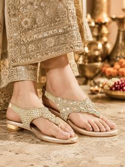 Pelle Albero - Women Gold Flat Sandals