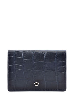 Eske - Maceo Card Holder 3 Card Holders Navy Blue Hand-Stitched Croco