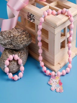 JEWELZ - Magical Light Pink Unicorn Jewellery Set - Necklace & Bracelet Combo (3-4 Years)