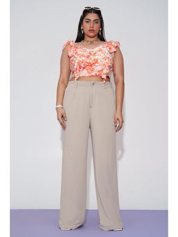 FREAKINS - Stone Beige Curve Wide Leg Adjustable Korean Pants