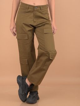 CRIMSOUNE CLUB - Womens Brown Loose Fit Cargo Trousers