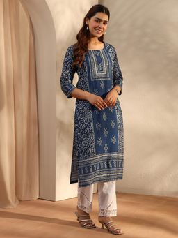 Libas - Blue Casual Silk Kurta