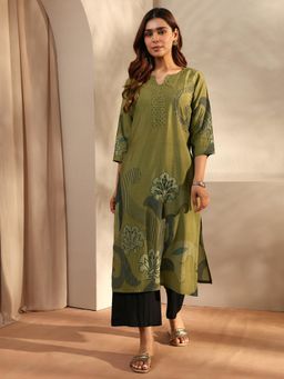 Libas - Green Casual Silk Kurta
