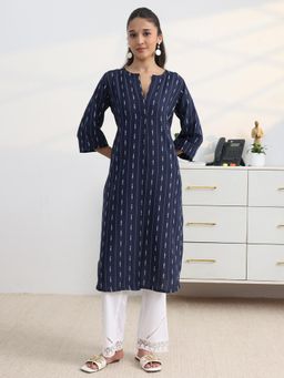 Gerua By Libas - Navy Blue Casual Cotton Kurta