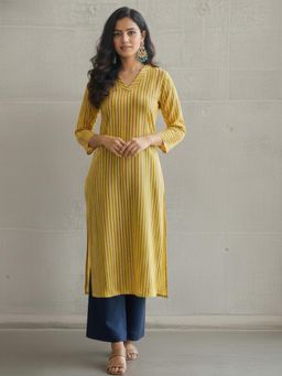 Varanga - Cotton Kurta with Colourful Stripes