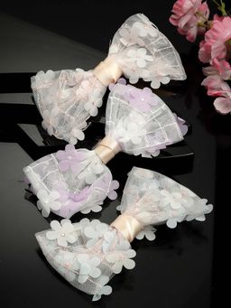 PANASH - White Traditional Hair Clips (Pack of 3)