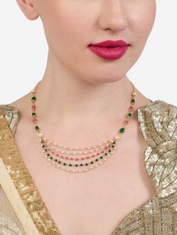 Zaveri Pearls - Multi-Color Pearl Gold Plating Traditional Necklace