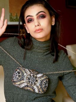 Odette - Chocolate Brown Chunky Pearl Belt Bag