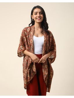 Fabindia - Pink Cotton A-Line Shrug (Free Size)