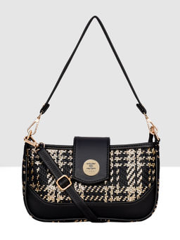 ESBEDA - Black Gold Glitter Shiny Sling Bag with Detachable Strap