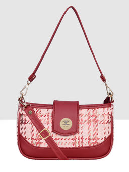ESBEDA - Maroon Glitter Shiny Sling Bag with Detachable Strap