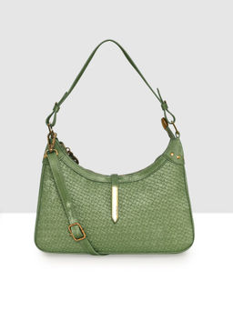 ESBEDA - Green Embossed Classic Sling Bag with Detachable Strap