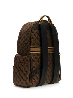Guess - Brown Polyester Textured Men Backpack