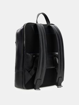 Guess - Black Leather Solid Men Backpack