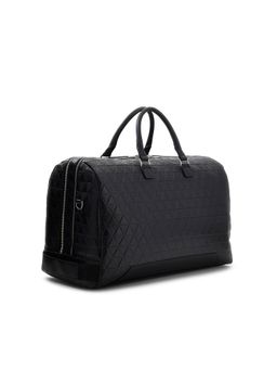 Guess - Black Polyurethane Textured Men Duffle Bag