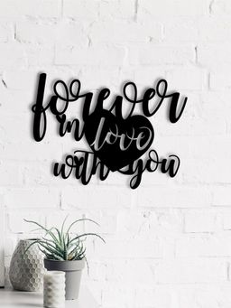 eCraftIndia - "Forever In Love With You" Valentine Theme Black Wood Wall Art Cut out