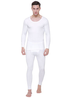 Bodycare - White Solid Men Thermal Lower White