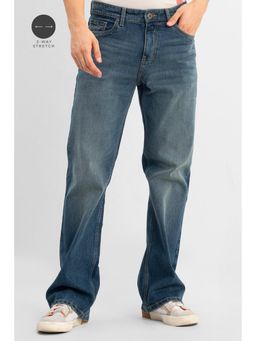 Snitch - Mens Indigo Plain Bootcut Casual Jeans
