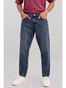 Snitch - Mens Blue Plain Loose Casual Jeans