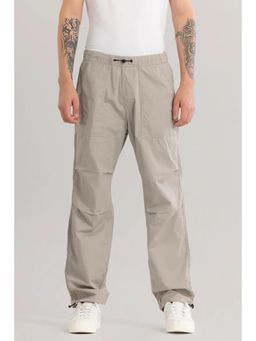 Snitch - Mens Light Grey Plain Loose Casual Cargo Pant