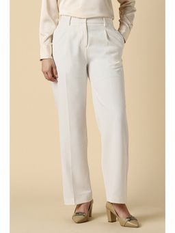 Allen Solly - Women White Solid Formal Trousers