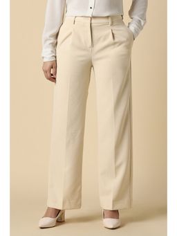 Allen Solly - Women Beige Solid Formal Trousers
