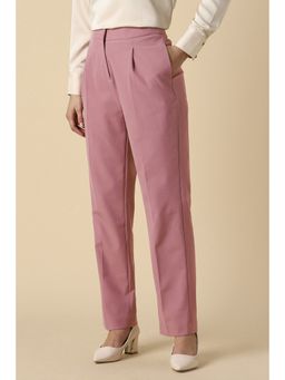Allen Solly - Women Pink Solid Formal Trousers