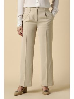 Allen Solly - Women Beige Solid Formal Trousers