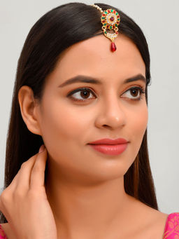 Silvermerc Designs - Gold Plated Partywear Borla Maangtikka