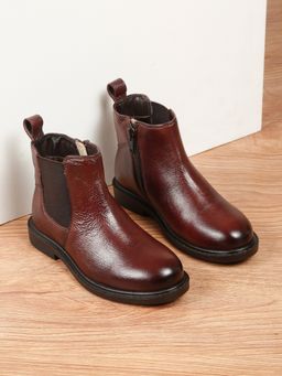 Teakwood - Kids Brown Leather Casual Boots